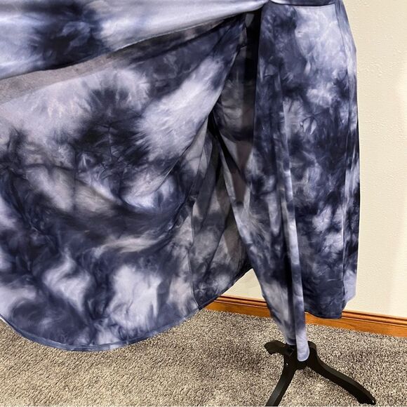 Lane Bryant short sleeve Tie-Dye fake Wrap plus size midi Dress size 18/20 - Picture 6 of 14